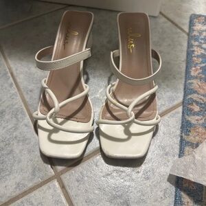 Lulu's Elegant Cream Strappy Heels